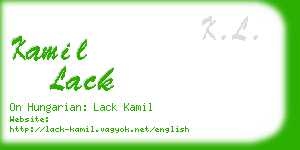 kamil lack business card